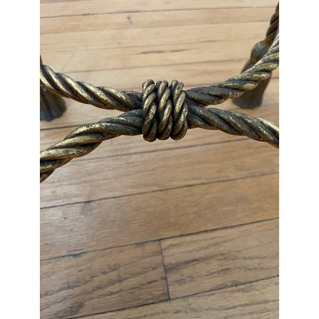 Vintage 1960s Gilt Italian Rope Table For Sale - Image 9 of 12