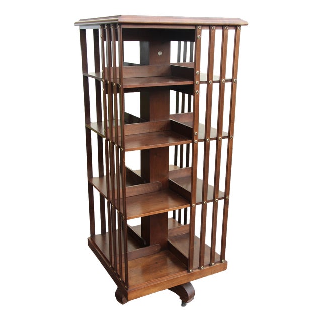 Rotating Bookcase by G. Borgeaud, Paris, France, 1890s For Sale