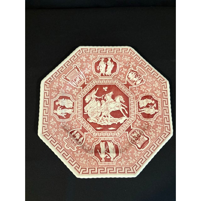 2000 - 2009 Spode Sutherland Cranberry Octagonal Luncheon Plates From the Archive Collection by Spode - Set of Four For Sale - Image 5 of 8