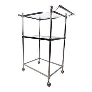 Vintage Chrome Bar Cart For Sale