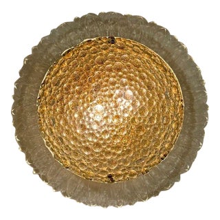 Murano Gold and Clear Glass Sunburst Sconces For Sale