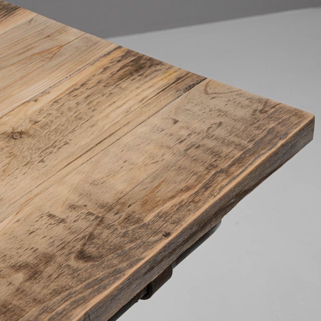 20th Century French Metal Side Table with Wooden Top For Sale - Image 11 of 18