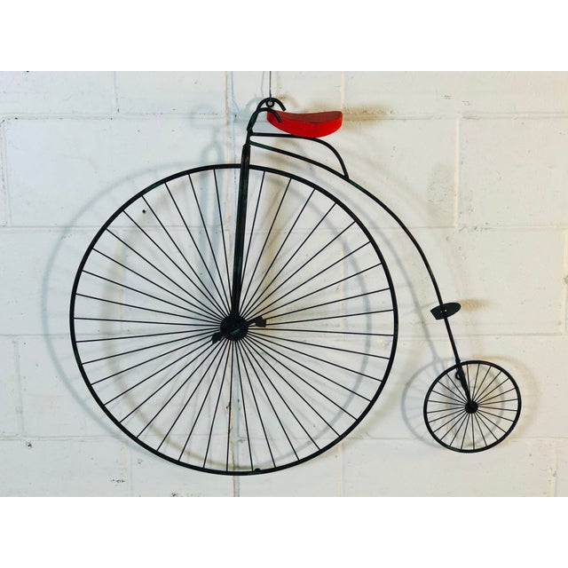 Curtis Jere Metal Red Seat Penny Farthing Bicycle Wall
