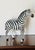 Vintage 20 th century paper mache handmade and handpainted tropical zebra figurine.