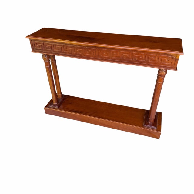 Neoclassical Mahogany Greek Key Design Console Table For Sale - Image 3 of 8