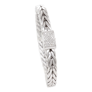 John Hardy 9mm Sterling Silver 'Icon' Chain Bracelet With Diamond Clasp