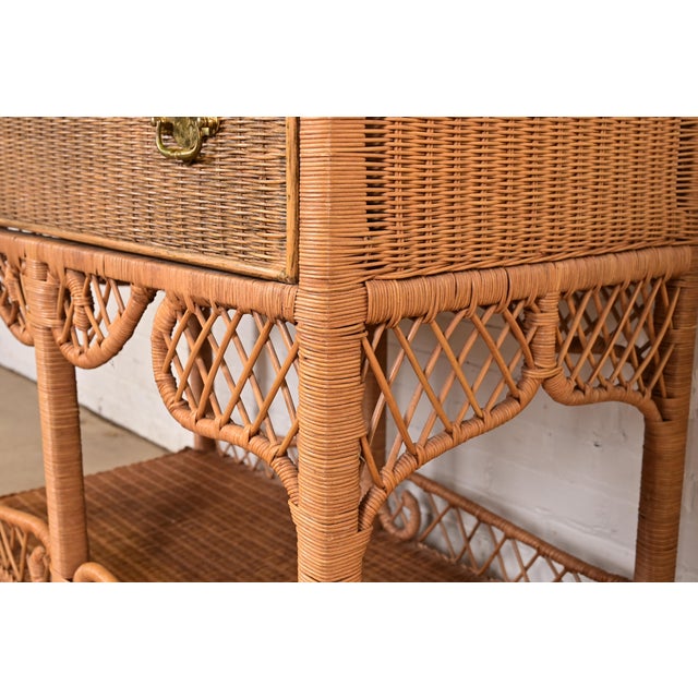 Ralph Lauren Safari Collection Organic Modern Woven Wicker Rattan Highboy Dresser For Sale - Image 11 of 16