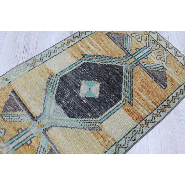 Camel Mini Turkish Rug - 20" X 35" For Sale - Image 8 of 11