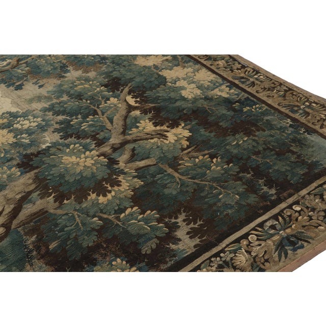 Antique French Needlepoint Pictorial Tapestry in Blue and Cream Tones - Rug & Kilim For Sale In New York - Image 6 of 10