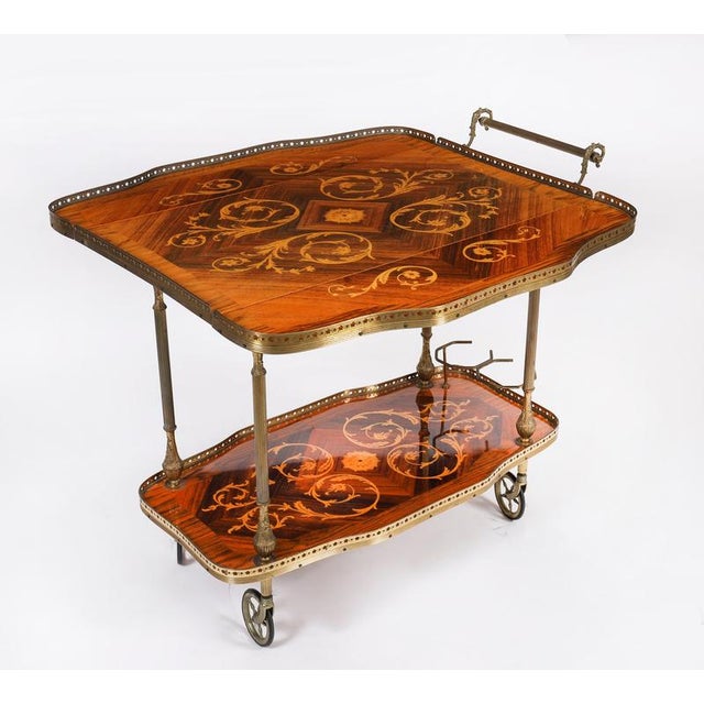 Vintage Italian Marquetry Drinks Trolley from Sorrento For Sale - Image 3 of 16