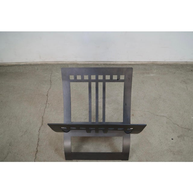 Arts & Crafts Style Solid Metal Log Holder / Magazine Rack For Sale - Image 11 of 12
