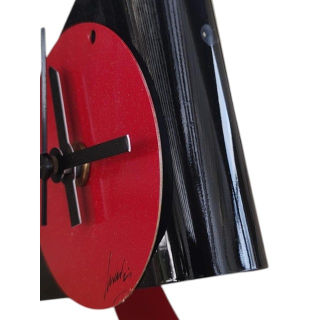 1980s Radical Table Clock in Lacquered Metal, 1980s For Sale - Image 5 of 6