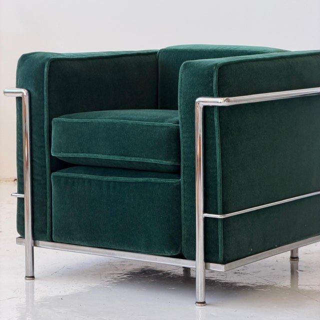 c. 1980s. Italy. Price is for the set. Contact us if you’d like to purchase a single item. Reupholstered in emerald...