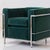 c. 1980s. Italy. Price is for the set. Contact us if you’d like to purchase a single item. Reupholstered in emerald...