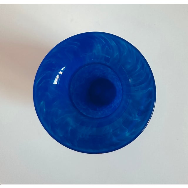 Alberto Donà Blue Murano Glass Vase Ultramarine 1950s Italy For Sale In New York - Image 6 of 7