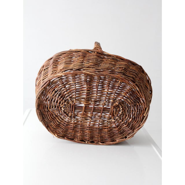 Vintage Wicker Gathering Basket For Sale - Image 14 of 14