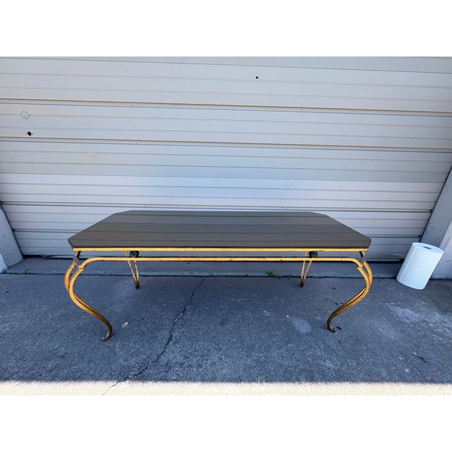 Maison Baguès 1950s French Gilt Iron and Mirrored Cocktail Table For Sale - Image 4 of 12