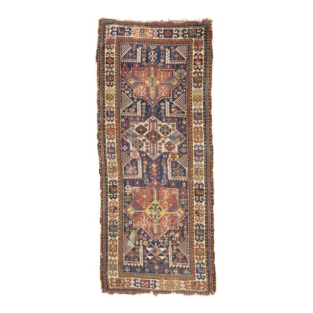 Antique Caucasian Shirvan Rug 3'10" X 8’11” For Sale