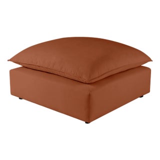 Cali Rust Performance Fabric Ottoman For Sale