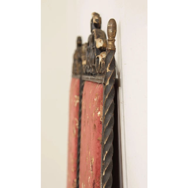 Antique Embroidery & Wrought Iron Decorative Wall Panels For Sale - Image 4 of 13