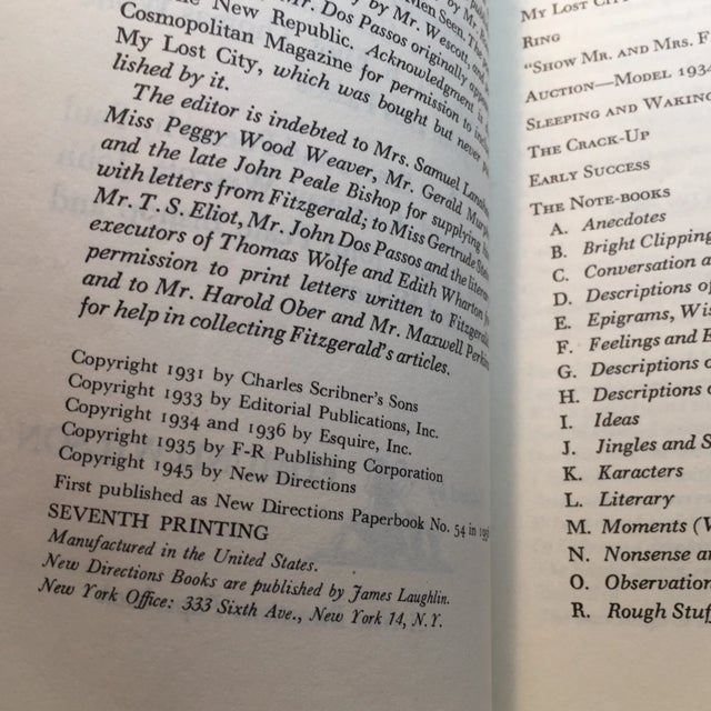 1960s "The Crack Up" Classic Soft Cover Book by F. Scott Fitzgerald For Sale - Image 5 of 7