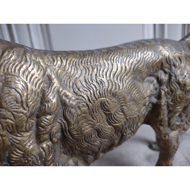 Vintage Large Bronze Dog Statue For Sale - Image 9 of 13