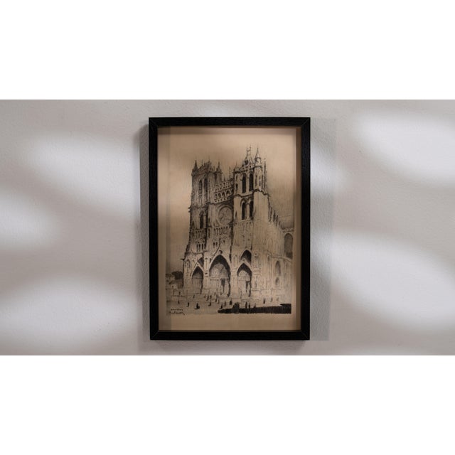 Early 20th Century France Charcoal Paper Drawing For Sale - Image 12 of 15