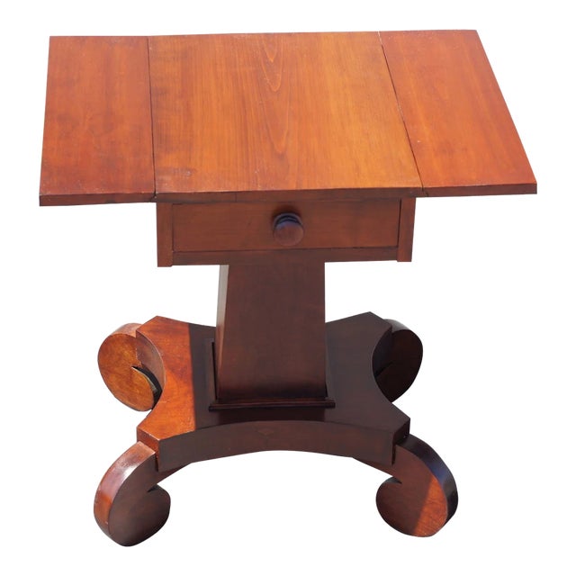 Cherry Wood Empire Dropleaf Table For Sale