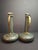 A matched pair of vintage mid-century modern cast bronze and brass decorative ewers/pitchers designed by Maurice Ascalon...