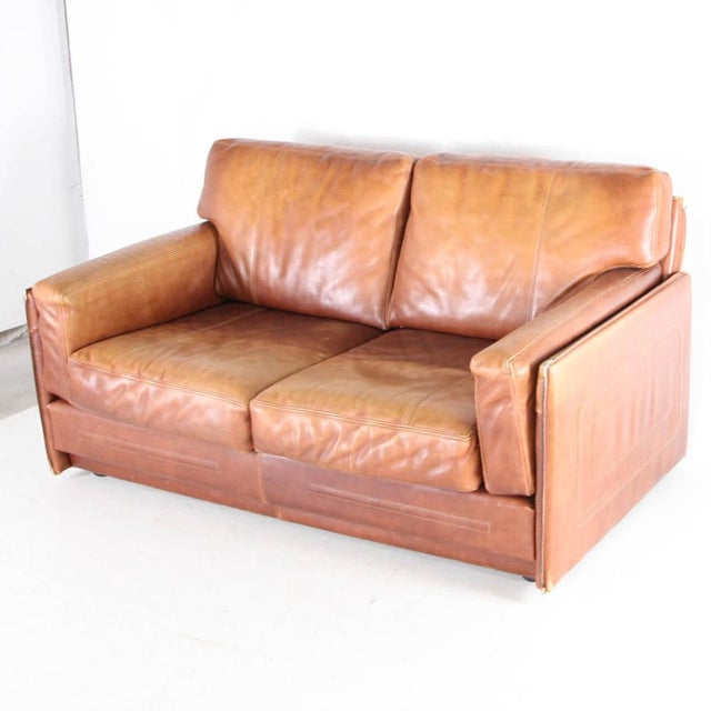 Vintage Two-Seater Sofa in Leather from Roche Bobois, 1970s For Sale - Image 10 of 18