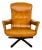 Vintage Swedish Leather Reclining Swivel Chair from Göte Möbler, 1970 For Sale