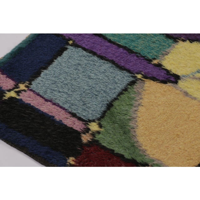Vintage Swedish Rya Rug in Polychromatic Abstract Mosaic Geometry - Rug & Kilim For Sale In New York - Image 6 of 10