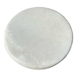 Mid-Century Modern Cowhide Round Ottoman