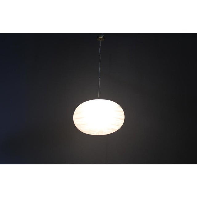 White Vintage Italian Glass Pendant, 1970s For Sale - Image 8 of 10