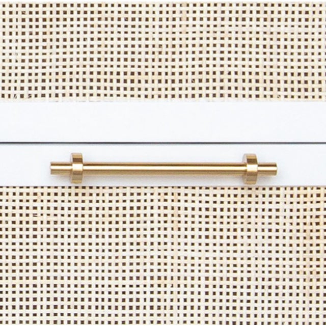 Matthew Izzo Home Carla Matte White Canvas and Caned Chest of Drawers For Sale In New York - Image 6 of 8