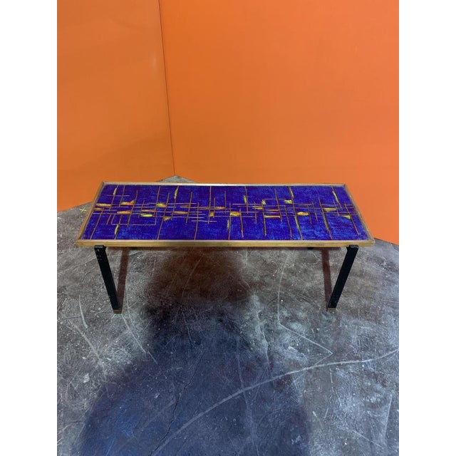 Mid-Century Modern French Ceramic Coffee Table in the style of Roger Capron, 1950s For Sale - Image 3 of 6