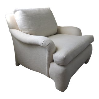 Vintage Deep Club Chair Bridge Water Style in Linen For Sale