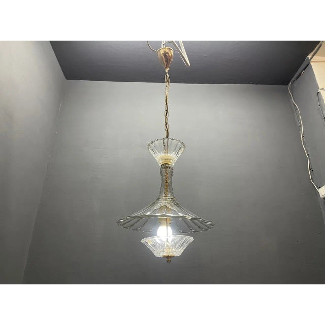 Glass Vintage Crystal Pendant Light from Caldier, Italy, 1970s For Sale - Image 7 of 10