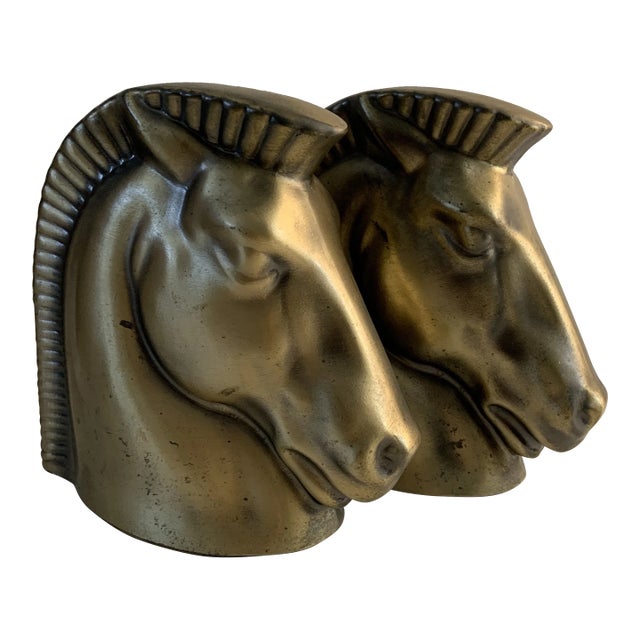 Art Deco Trojan Horse Bookends - Set of 2 For Sale