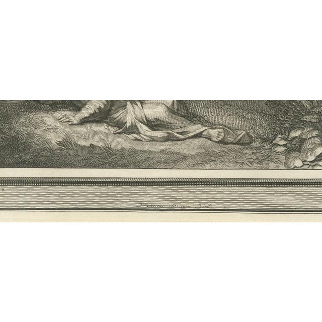 18th Century Pieter Mortier, Elijah Prays for Rain and Elijah Fed by an Angel, Pieter 1700, Engraving For Sale - Image 5 of 12