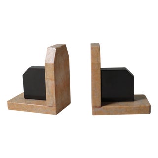 Belgian Architectural Marble Bookends, 1919, Set of 2 For Sale