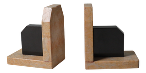 Belgian Architectural Marble Bookends, 1919, Set of 2