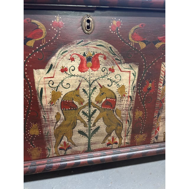 Brown Pennsylvania Dutch Style Blanket Chest by Kathy Graybill For Sale - Image 8 of 14