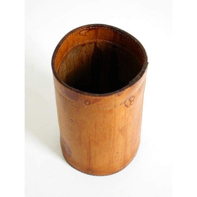 Brown Leather Paper Bin from Torben Ørskov & Co, Denmark, 1960s For Sale - Image 8 of 18