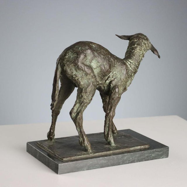 Bronze Lamb Sculpture attributed to Nando Conti For Sale - Image 6 of 8