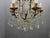 Glass Large Gilded Florentine Tole and Crystal Chandelier, 1950s For Sale - Image 7 of 12