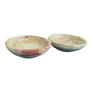 Pair of 4" Diameter Onyx Bowls For Sale