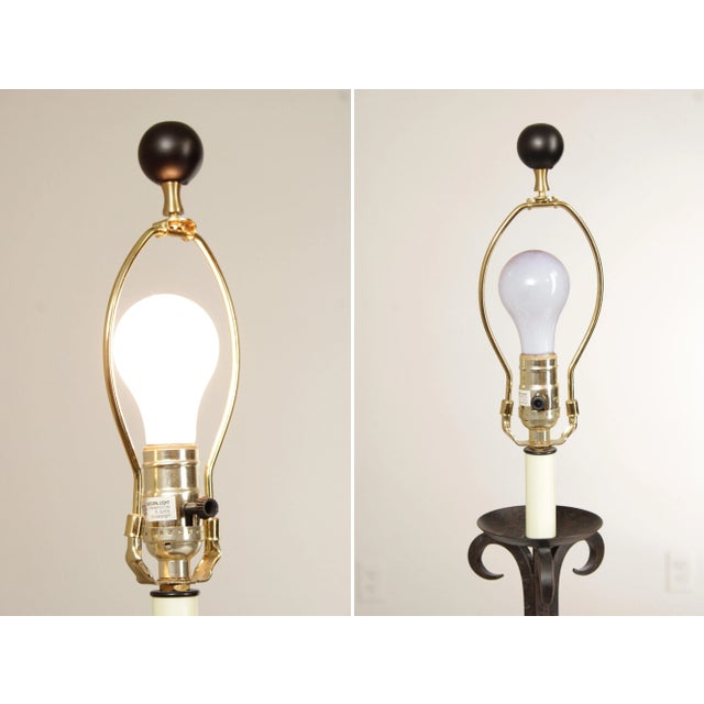 2000 - 2009 Early 21st Century The Natural Light Rustic Style Wrought Iron Table Lamp For Sale - Image 5 of 12