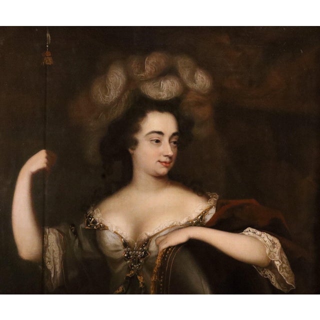 After Willem Wissing, Portrait of the Duchess of Marlborough as Minerva, 1680, Oil on Canvas For Sale - Image 4 of 14