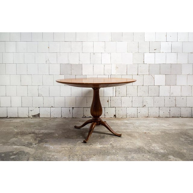 Round mahogany table. Designer Paolo Buffa 1960s I have official proof of authenticity such as vintage catalogs, designer...